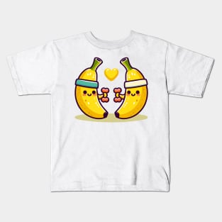 Banana Bunch's Dumbbell Delight Kids T-Shirt